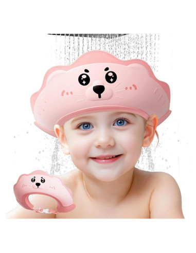 Gorro de Ducha para Bebé Lonlown Ajustable Rosa 38-61 cm