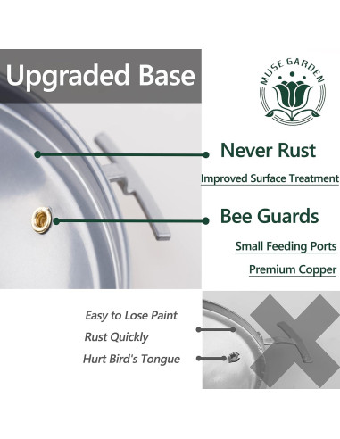 Alimentador de Colibrí Muse Garden de Vidrio Soplado 0.91L