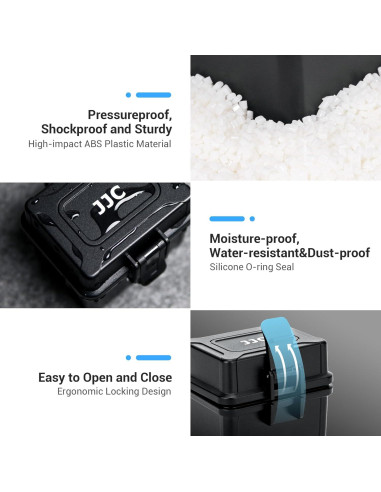 Estuche Compacto JJC para 2 Baterías DSLR y Tarjetas de Memoria