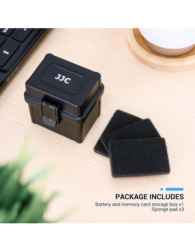 Estuche Compacto JJC para 2 Baterías DSLR y Tarjetas de Memoria
