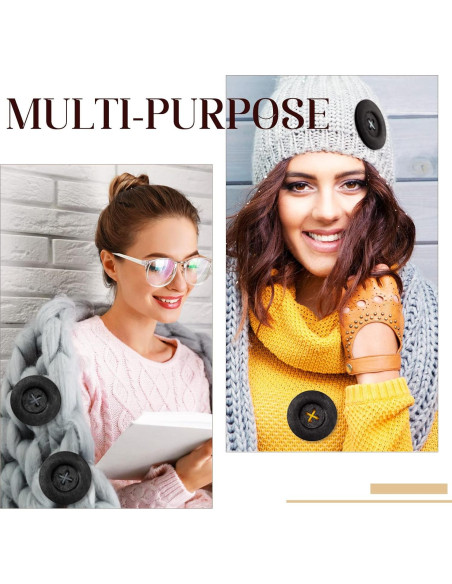 30 Botones de Madera Grandes MTLEE 6 cm Redondos 4 Agujeros