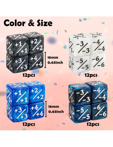 Set de 48 Dados Mágicos de Mármol ORUNI 16 mm para MTG