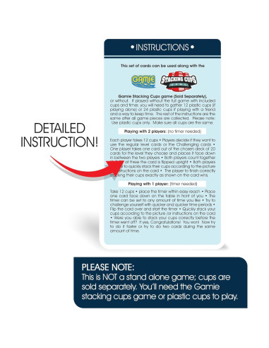 Tarjetas de Desafío Adicionales Gamie - 40 Tarjetas para Juego