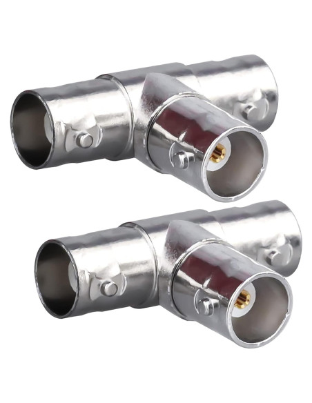 Adaptador BNC hembra triple Tee TUOLNK para CCTV y antenas