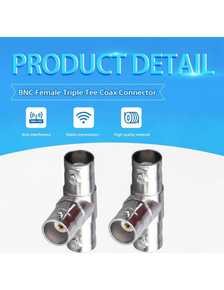 Adaptador BNC hembra triple Tee TUOLNK para CCTV y antenas