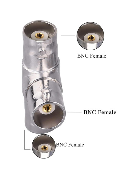 Adaptador BNC hembra triple Tee TUOLNK para CCTV y antenas