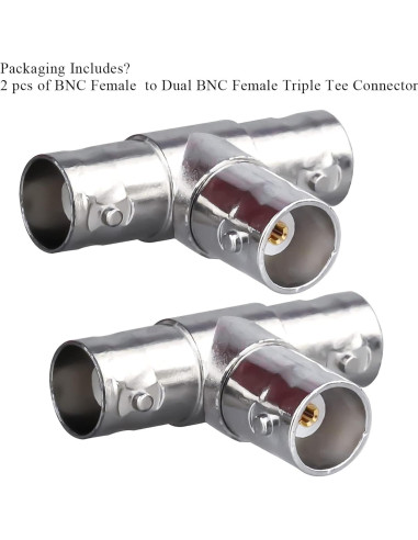 Adaptador BNC hembra triple Tee TUOLNK para CCTV y antenas