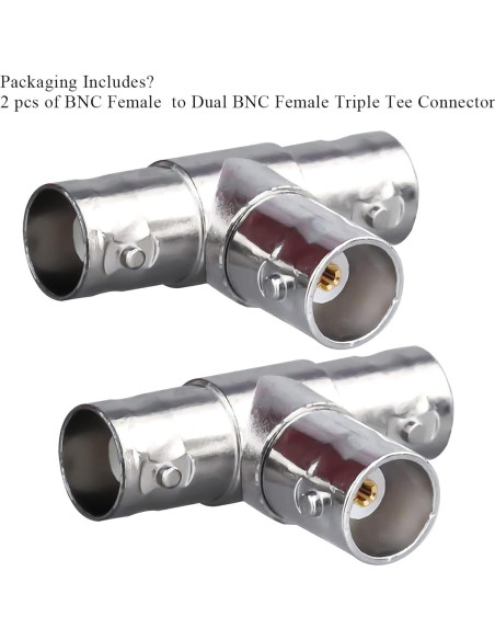 Adaptador BNC hembra triple Tee TUOLNK para CCTV y antenas