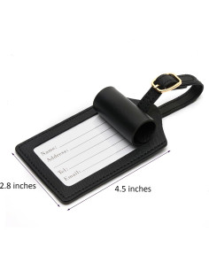 Etiqueta de Equipaje de Cuero PU CHOIEO con Iniciales Bordadas 2