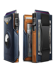 Cartera KEMISANT para Hombres con Airtag, Delgada y Magnética