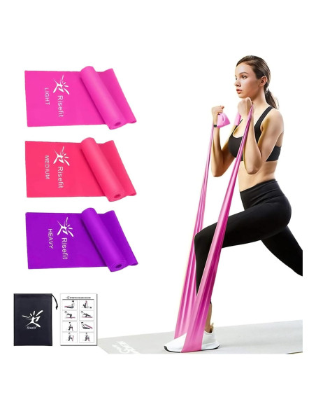 Juego de Bandas de Resistencia Risefit 3 Niveles Sin Látex 1.52m