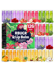 Set de 126 Bálsamos Labiales Naturales RBUGR - 12 Sabores