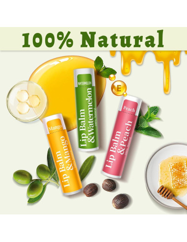 Set de 126 Bálsamos Labiales Naturales RBUGR - 12 Sabores