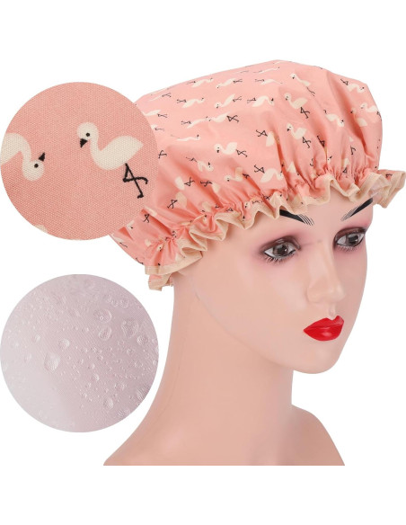 Gorras de Ducha Reutilizables Tbestmax - 4 Pcs Patrón Pájaro Gorras de Ducha Reutilizables Tbestmax - 4 Pcs Patrón Pájaro