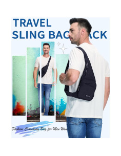 Bolsa Sling Antirrobo Seoky Rop Negra 5 Compartimentos 2