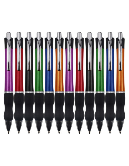 Bolígrafos Retráctiles MiSiBao Tinta Negra 1mm 12 Unidades