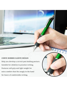 Bolígrafos Retráctiles MiSiBao Tinta Negra 1mm 12 Unidades 2