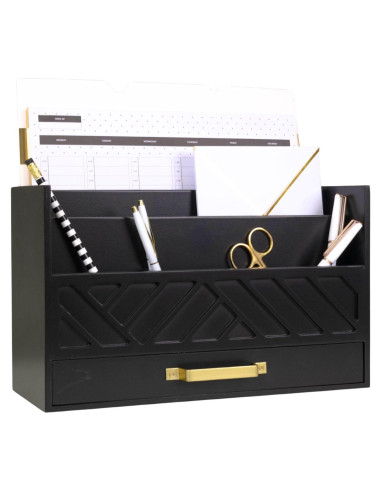 Organizador de Correspondencia BLU MONACO Negro con Cajón