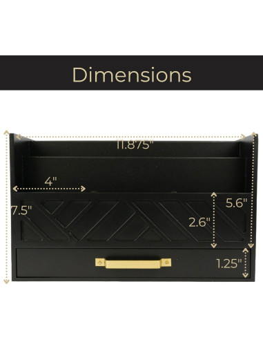 Organizador de Correspondencia BLU MONACO Negro con Cajón