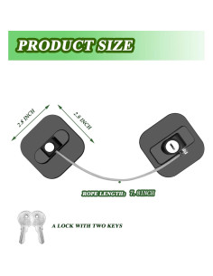 Cerradura para Refrigerador Frenflu con Llave - 2 Piezas, Negro 2