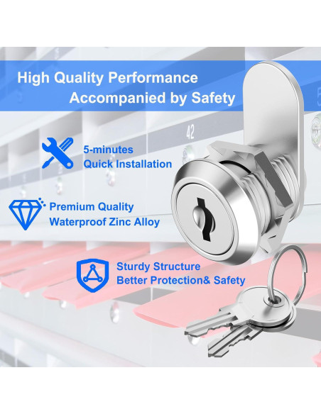 Cerradura de Gabinete BOZXYE con Llave Igual 16 mm Cromada Cerradura de Gabinete BOZXYE con Llave Igual 16 mm Cromada