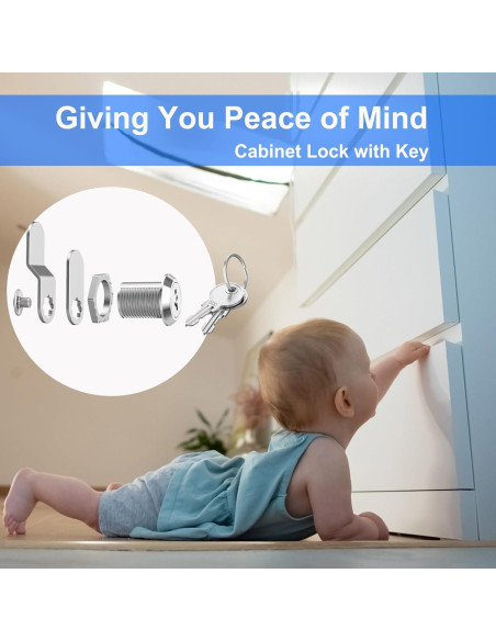 Cerradura de Gabinete BOZXYE con Llave Igual 16 mm Cromada Cerradura de Gabinete BOZXYE con Llave Igual 16 mm Cromada