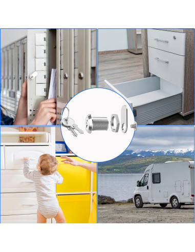 Cerradura de Gabinete BOZXYE con Llave Igual 16 mm Cromada