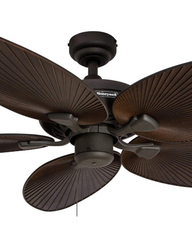 Ventilador de Techo Honeywell Palm Island 132 cm Bronce Sin Luz