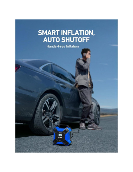 Compresor de Aire AstroAI 12V Portátil 160 PSI con Luz LED