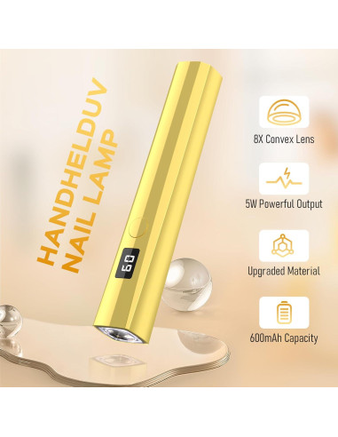 Lámpara de Uñas UV Hoonyn NL-003-HN 5W Portátil Dorado