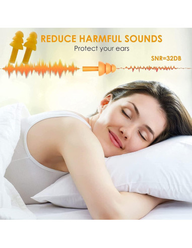 Tapones para oídos Noinkoti g-5, 8 pares, silicona, cancelación ruido