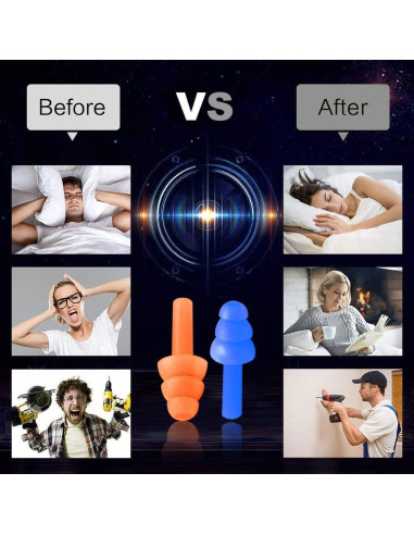 Tapones para oídos Noinkoti g-5, 8 pares, silicona, cancelación ruido