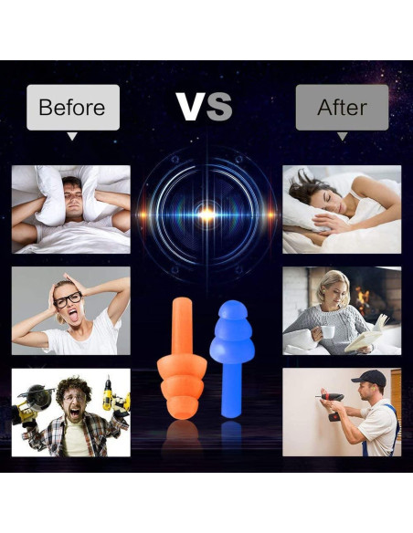 Tapones para oídos Noinkoti g-5, 8 pares, silicona, cancelación ruido