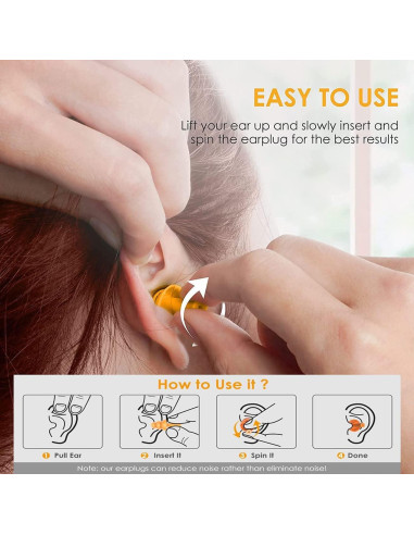 Tapones para oídos Noinkoti g-5, 8 pares, silicona, cancelación ruido