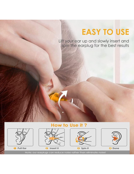 Tapones para oídos Noinkoti g-5, 8 pares, silicona, cancelación ruido