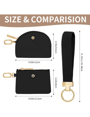 Monedero de muñeca Hovmwey con llavero y doble bolsa desmontable