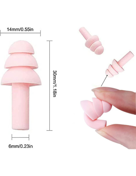 Tapones para oídos Noinkoti g-5, 8 pares, silicona, cancelación ruido