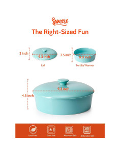Calentador de Tortillas Sweese Turquesa - Capacidad 12 Tortillas 2