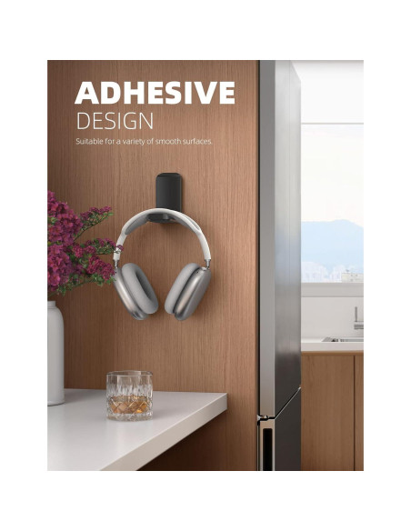 Soporte para Auriculares Lamicall DH02, Gancho Adhesivo Negro