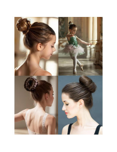 Hacedor de moños para cabello largo MuYwa, 4 piezas, marrón 2