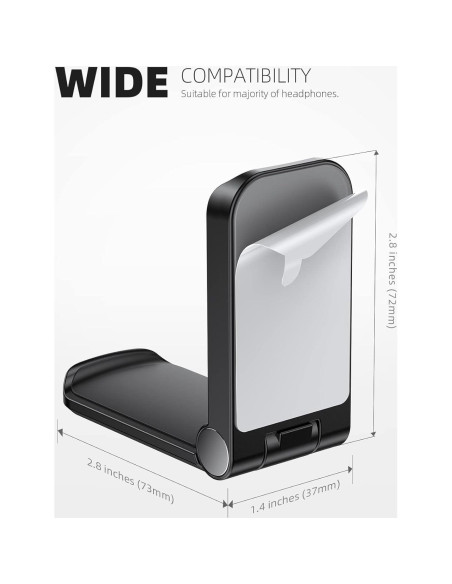 Soporte para Auriculares Lamicall DH02, Gancho Adhesivo Negro
