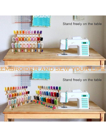 Soporte de Hilo de Madera 2x60 Carretes Nuevo Brothread Soporte de Hilo de Madera 2x60 Carretes Nuevo Brothread