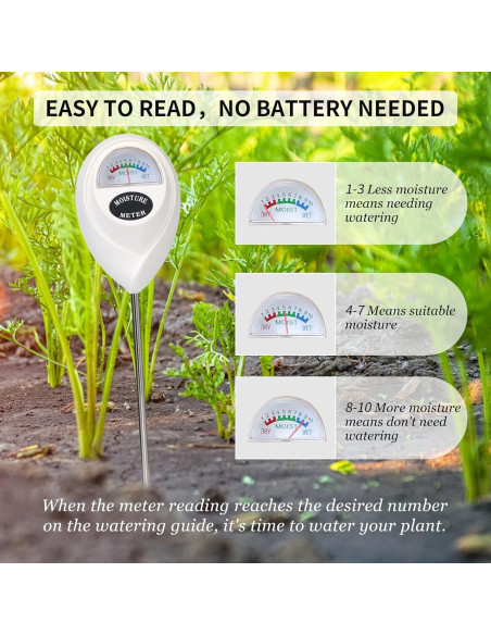 Medidor de Humedad ONEDONE para Suelo de Plantas - 25.4 cm