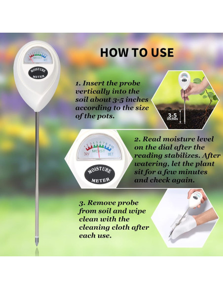 Medidor de Humedad ONEDONE para Suelo de Plantas - 25.4 cm