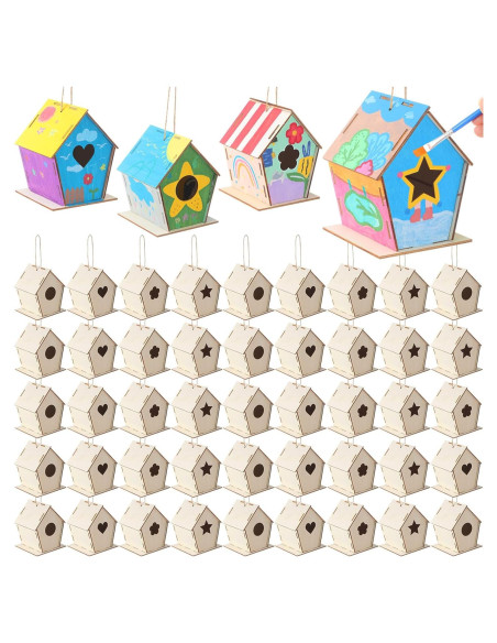 48 Kits de Casas para Pájaros de Madera DIY DoubleFill 11 cm