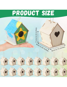 48 Kits de Casas para Pájaros de Madera DIY DoubleFill 11 cm 2
