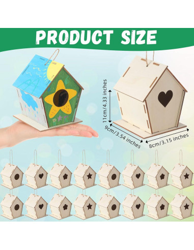 48 Kits de Casas para Pájaros de Madera DIY DoubleFill 11 cm