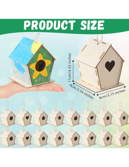 48 Kits de Casas para Pájaros de Madera DIY DoubleFill 11 cm