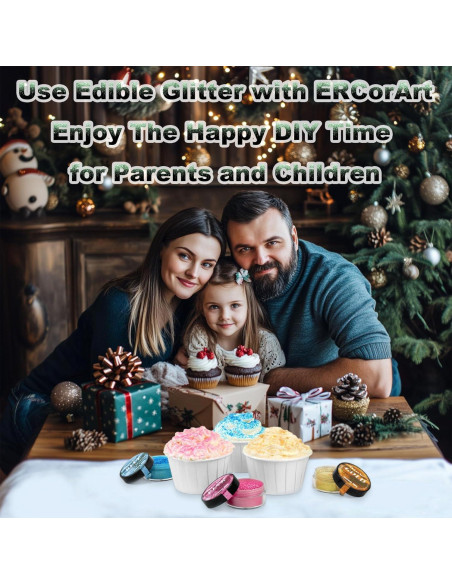 Brillo Comestible para Bebidas ERCorArt - 12 Colores 4g