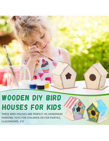 48 Kits de Casas para Pájaros de Madera DIY DoubleFill 11 cm